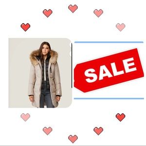 SOIA&KYO CHRISTY - BRUSHED DOWN COAT WITH NATURAL FUR-size L (like new )